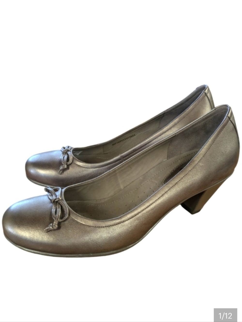 Ecco Metallic Leather Comfort Pumps Size 39